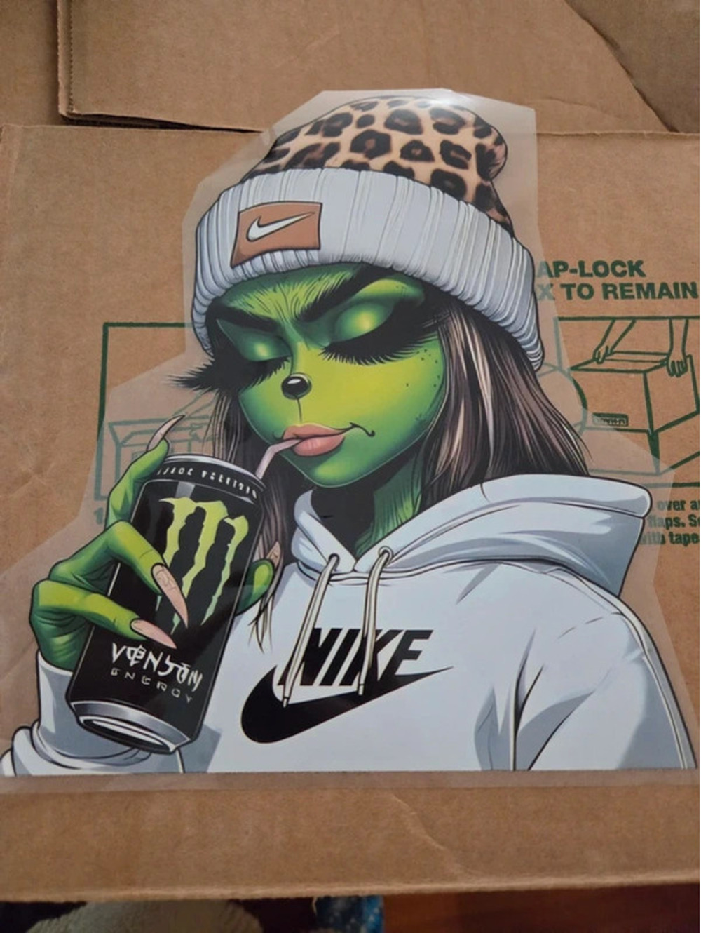 Grinch girl iron patch